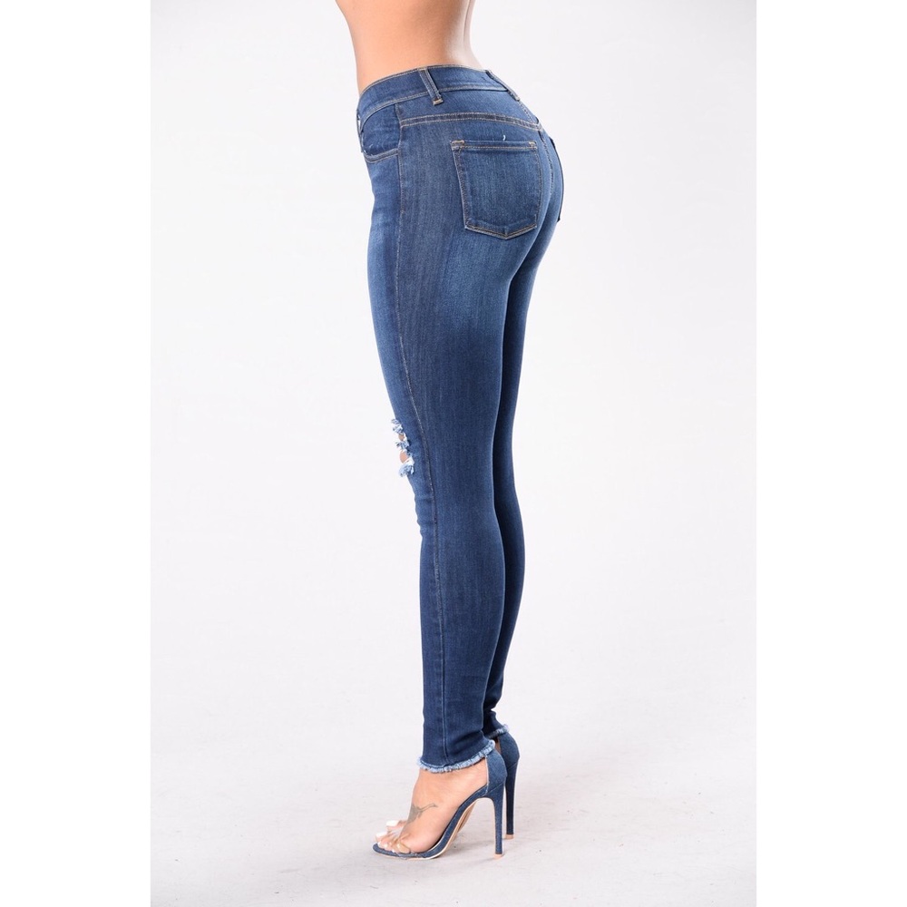 Distressed Blue Jeans - Picture 2 of 8